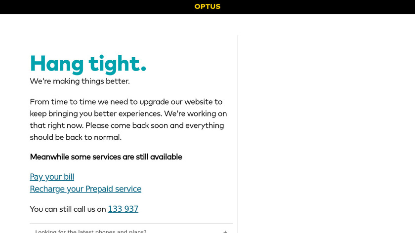 Optus Uecomm WDM Landing Page