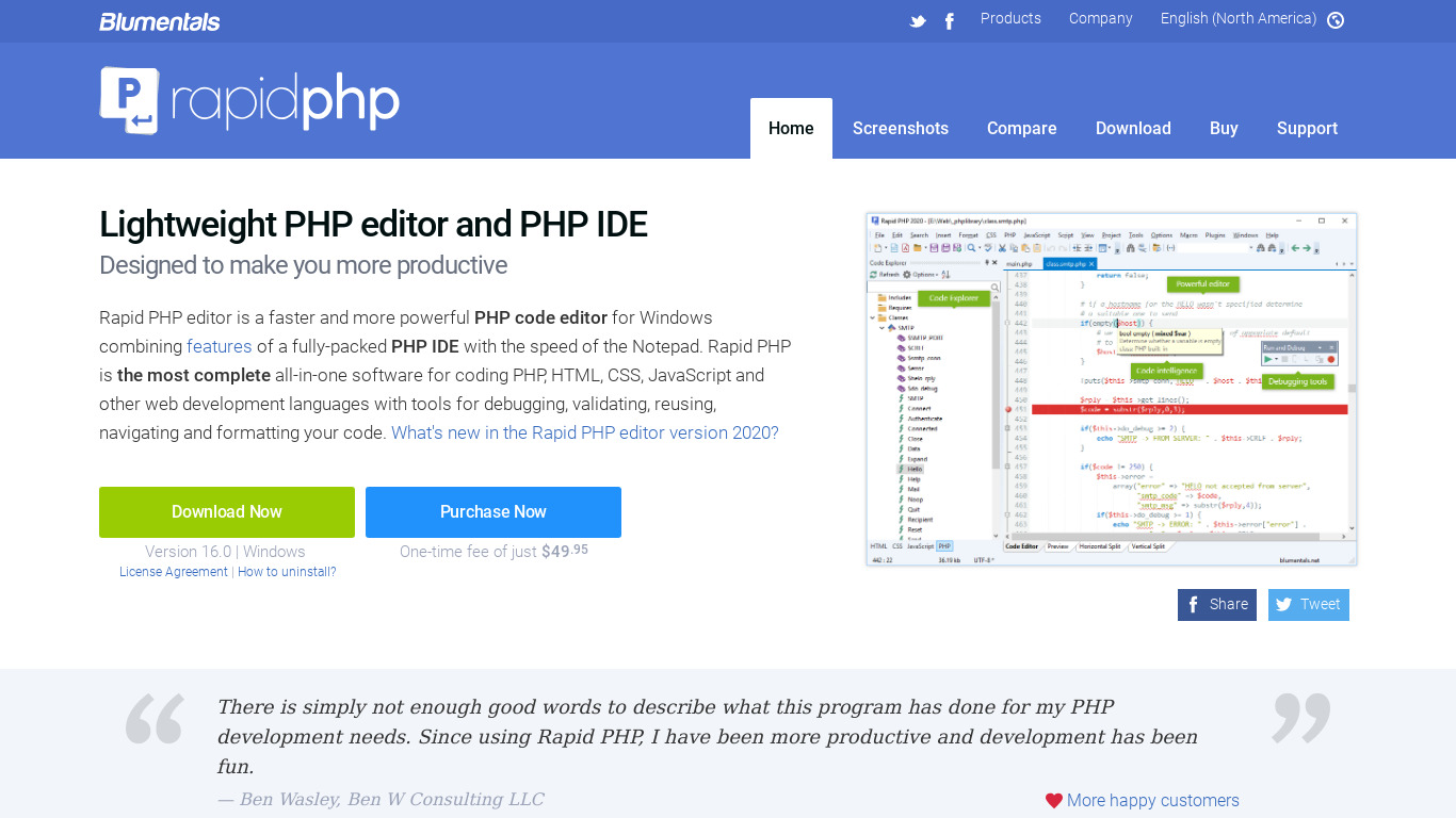 Rapid PHP Landing page