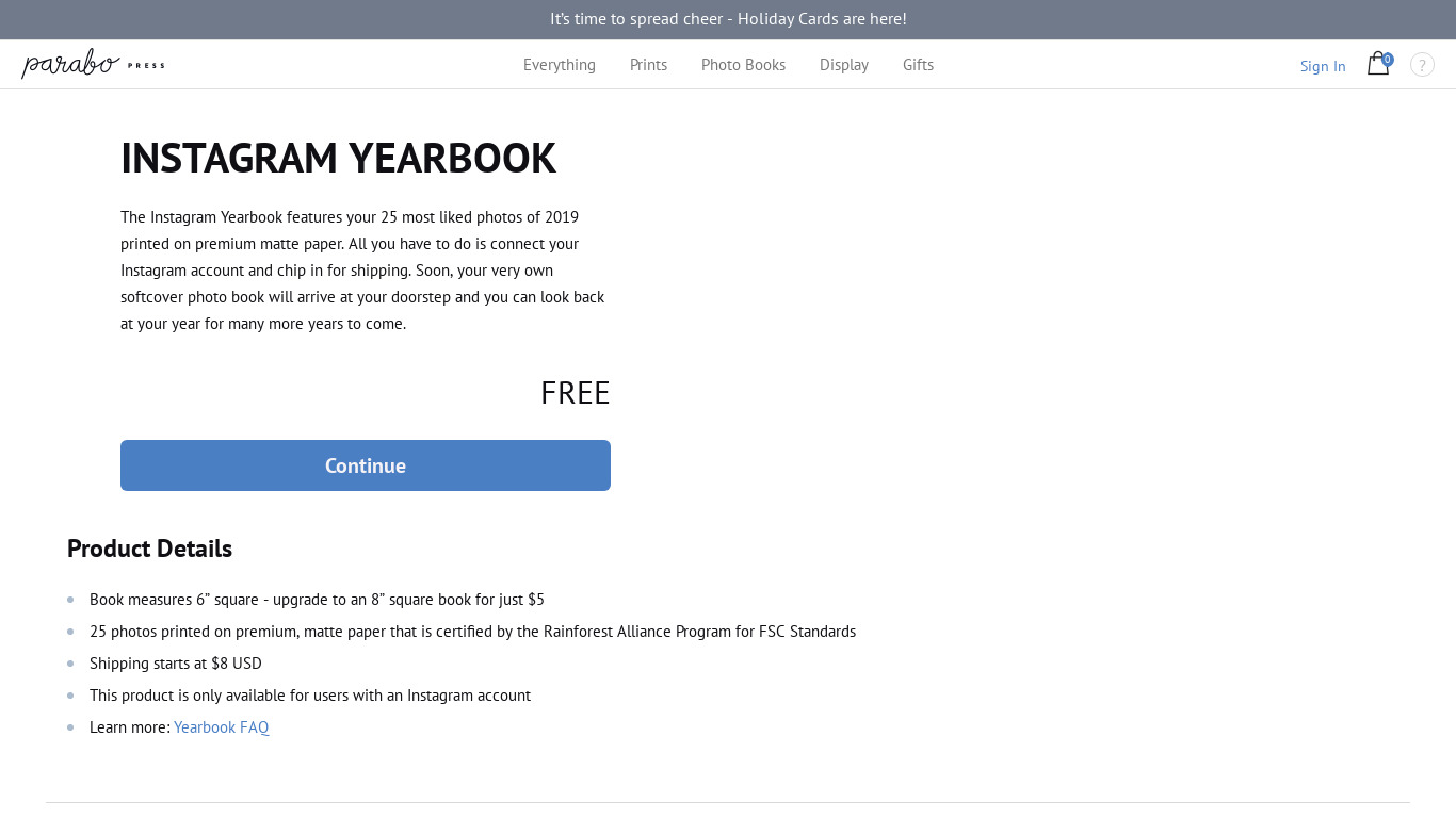 Your 2018 Instagram Yearbook Landing page