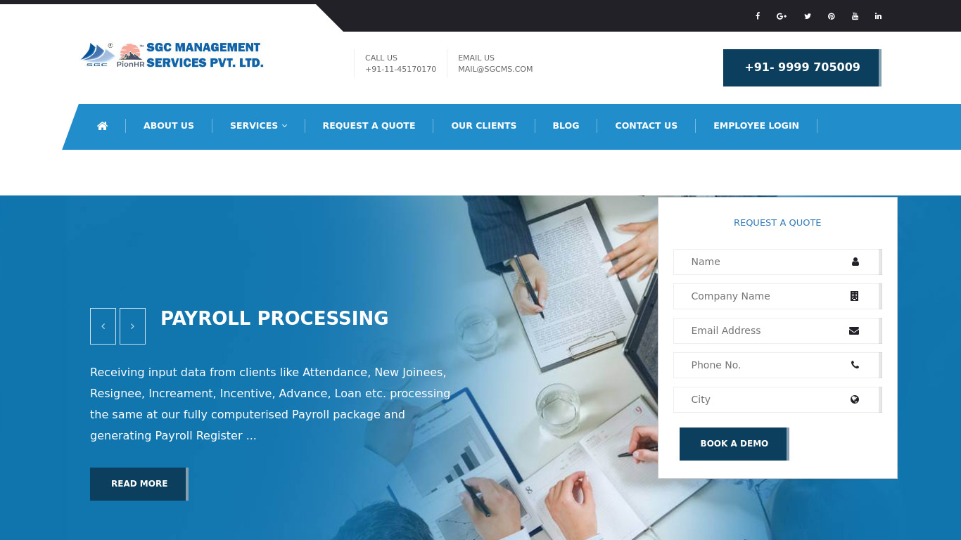 Payroll Outsourcing Company in Delhi Landing page