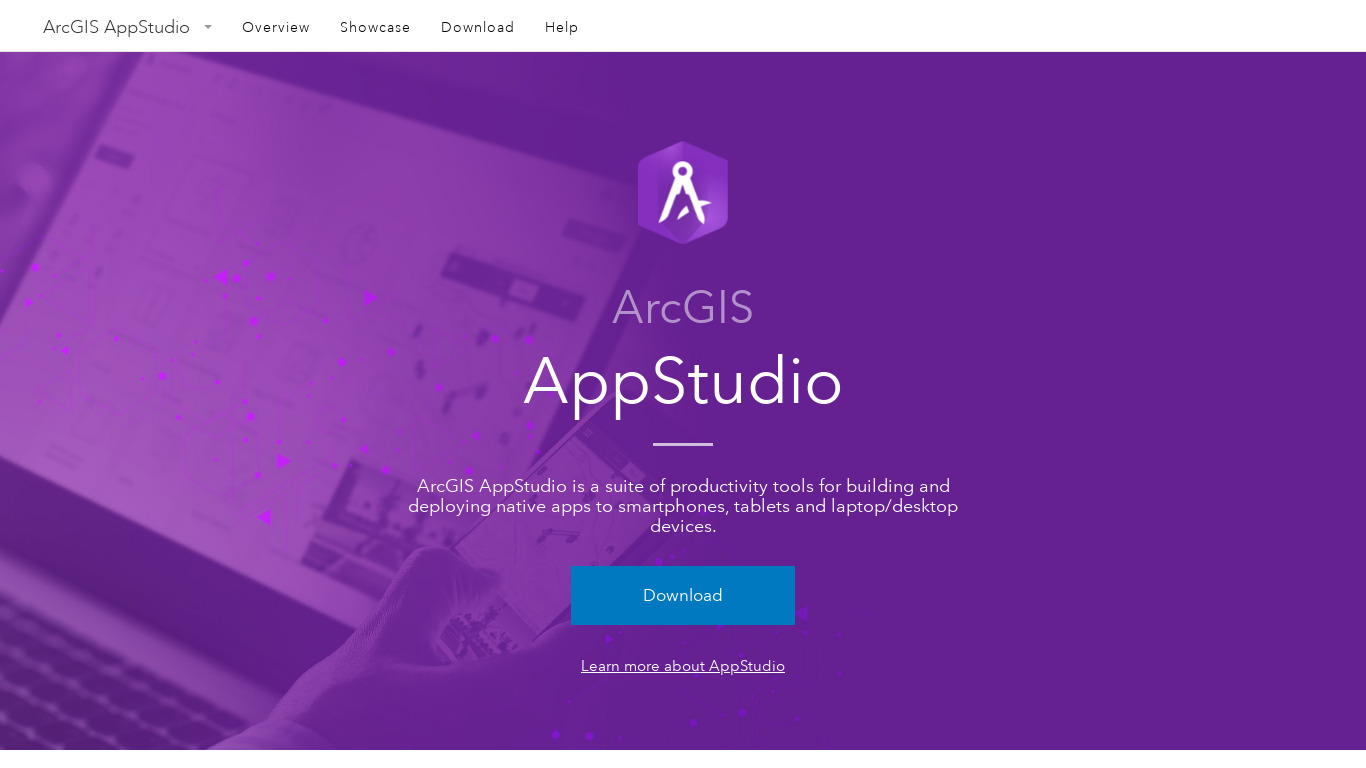 AppStudio for ArcGIS Landing page