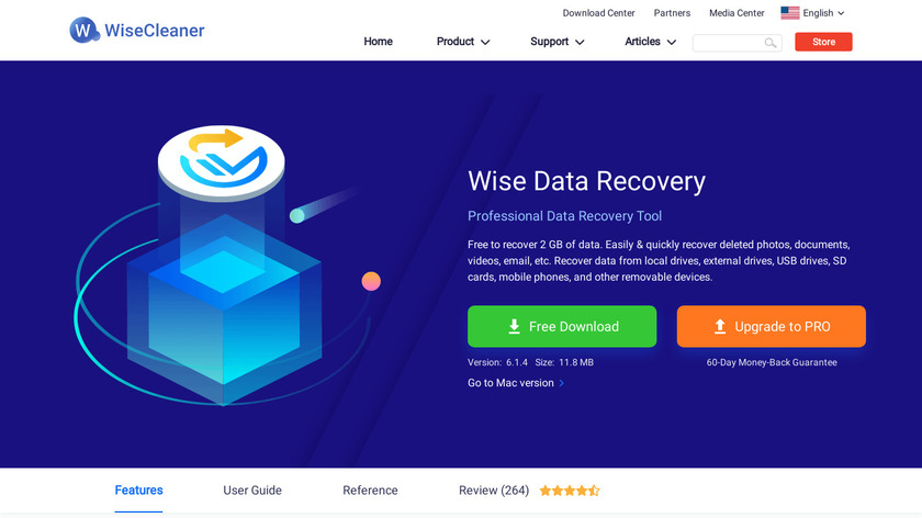 Wise Data Recovery Landing Page
