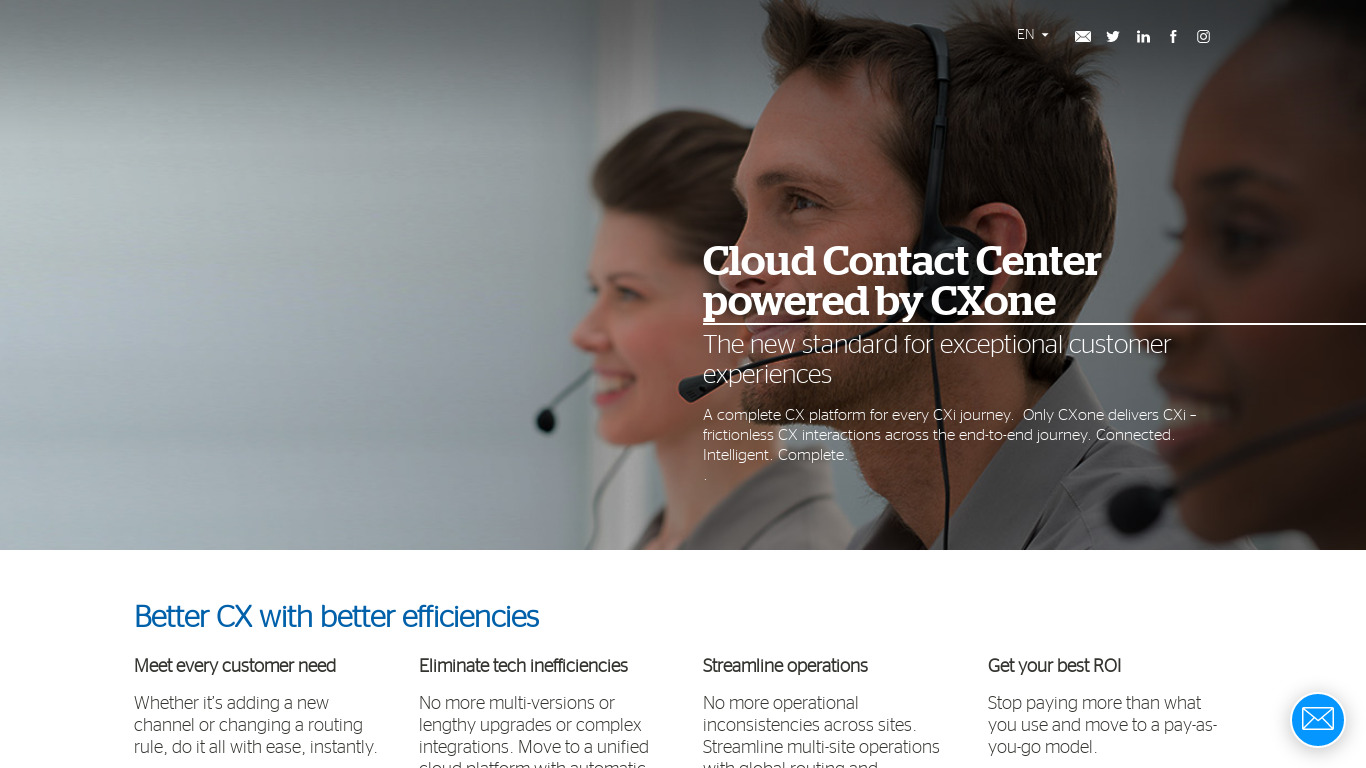 OpenScape Contact Center Landing page