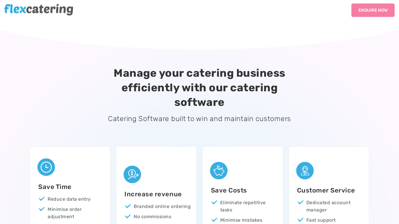 Flex Catering Landing page