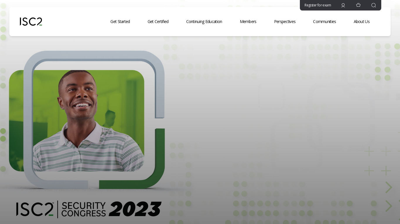 (ISC)2 Landing page