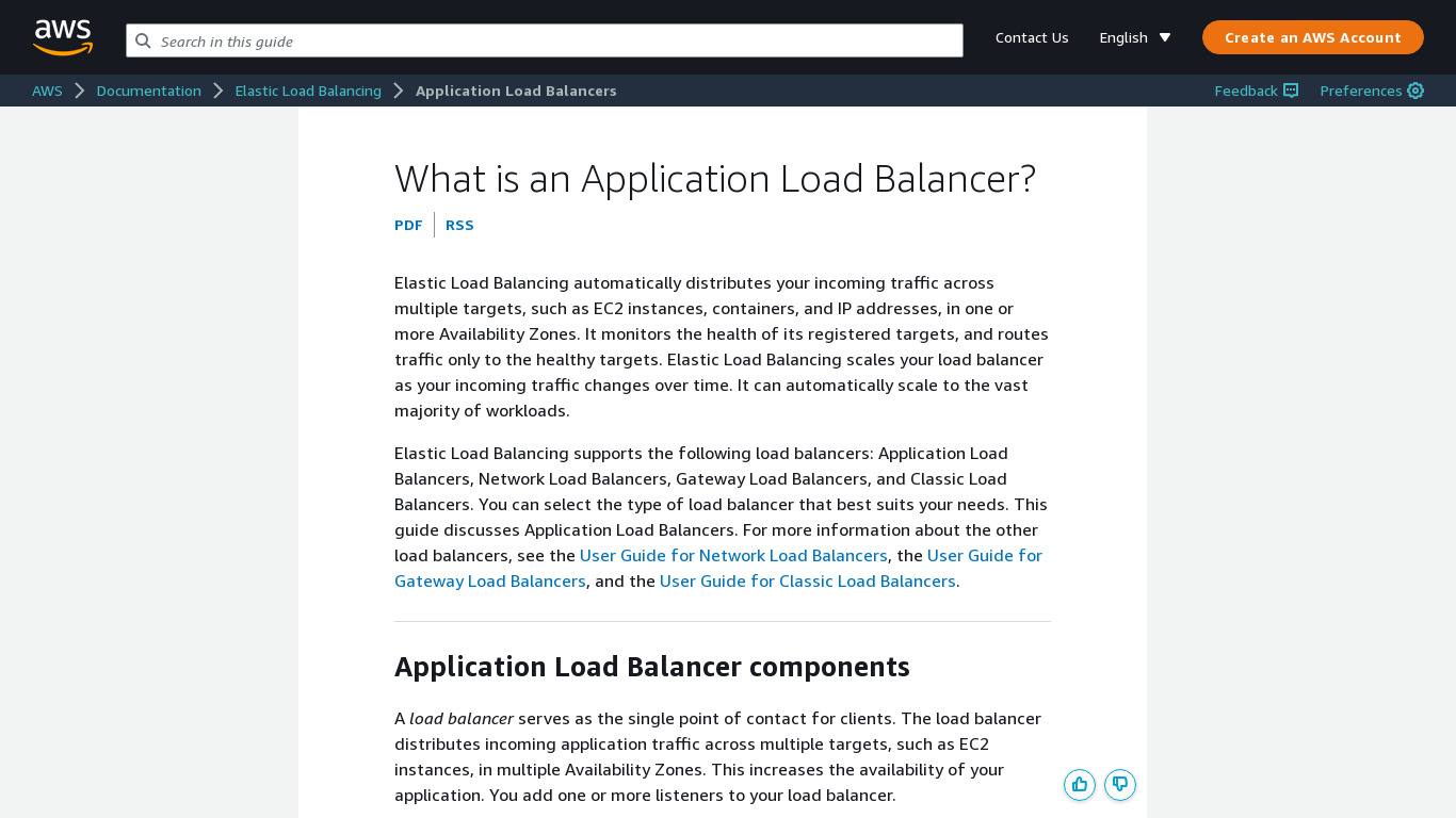 Application Load Balance Landing page