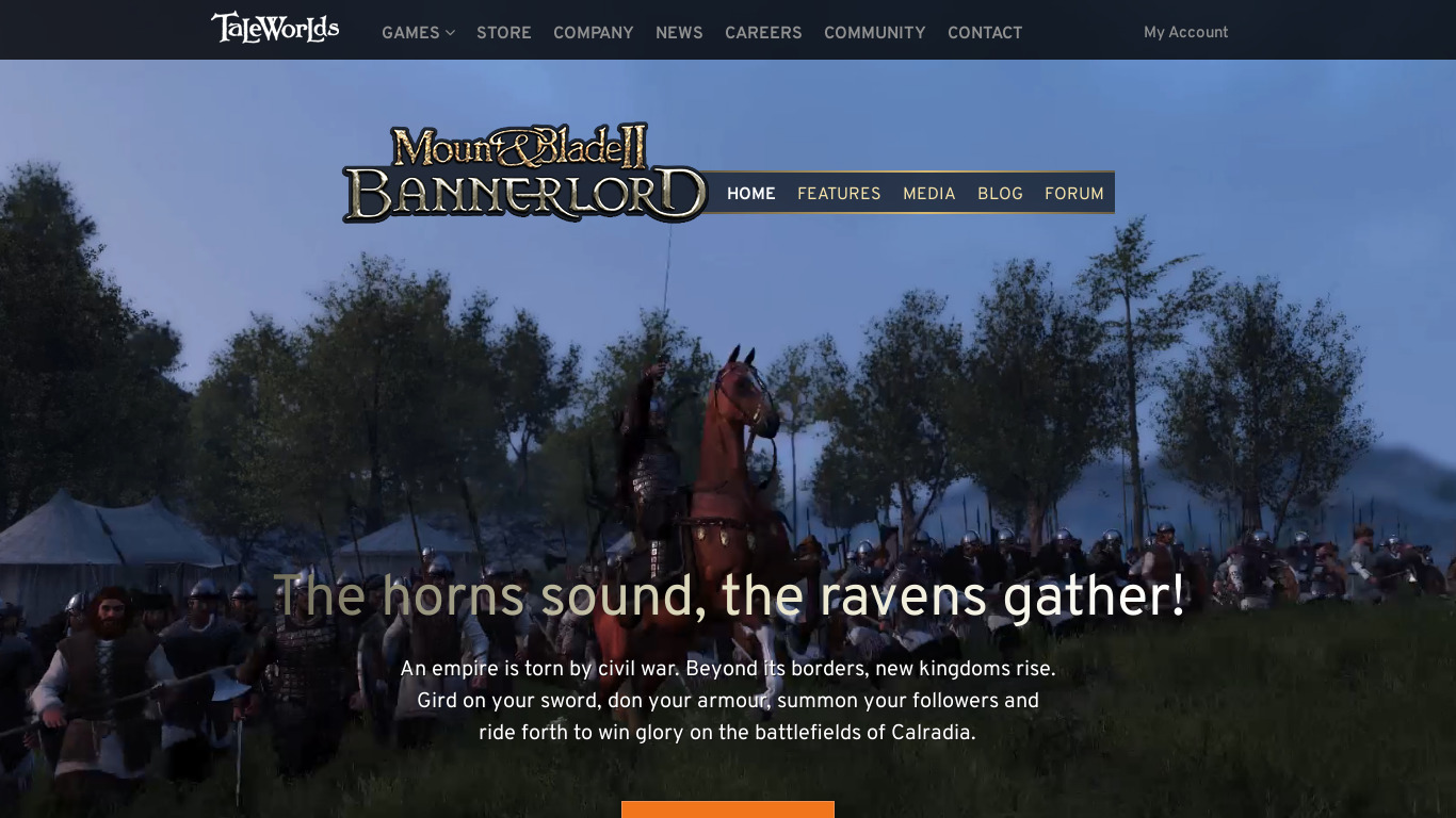Mount & Blade II: Bannerlord Landing page