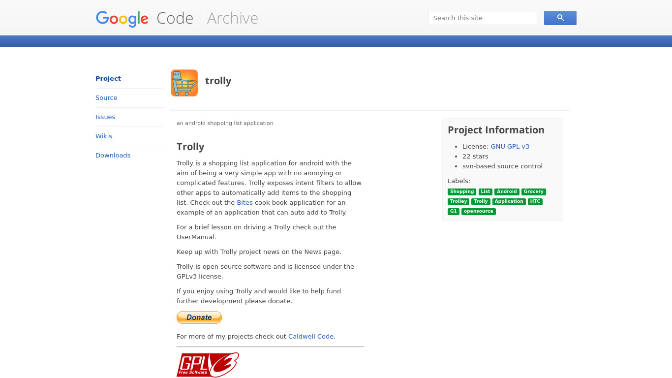 Trolly Landing page