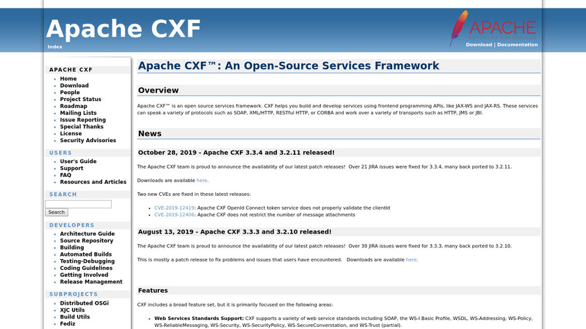 Apache CXF Landing Page