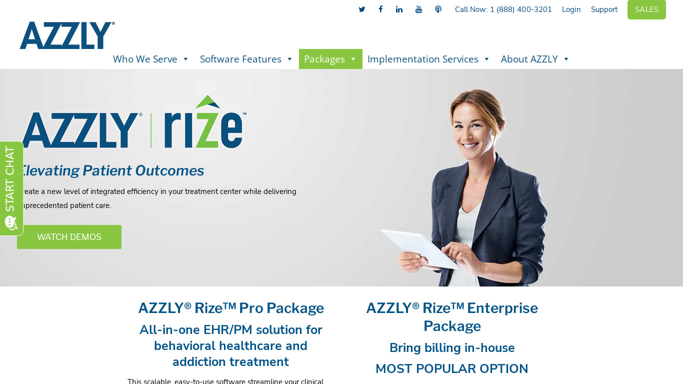 AZZLY Rize Landing page