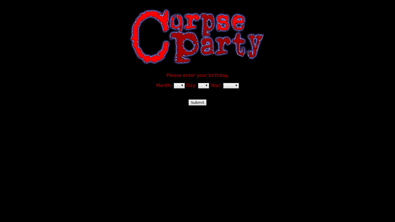 Corpse Party Landing page