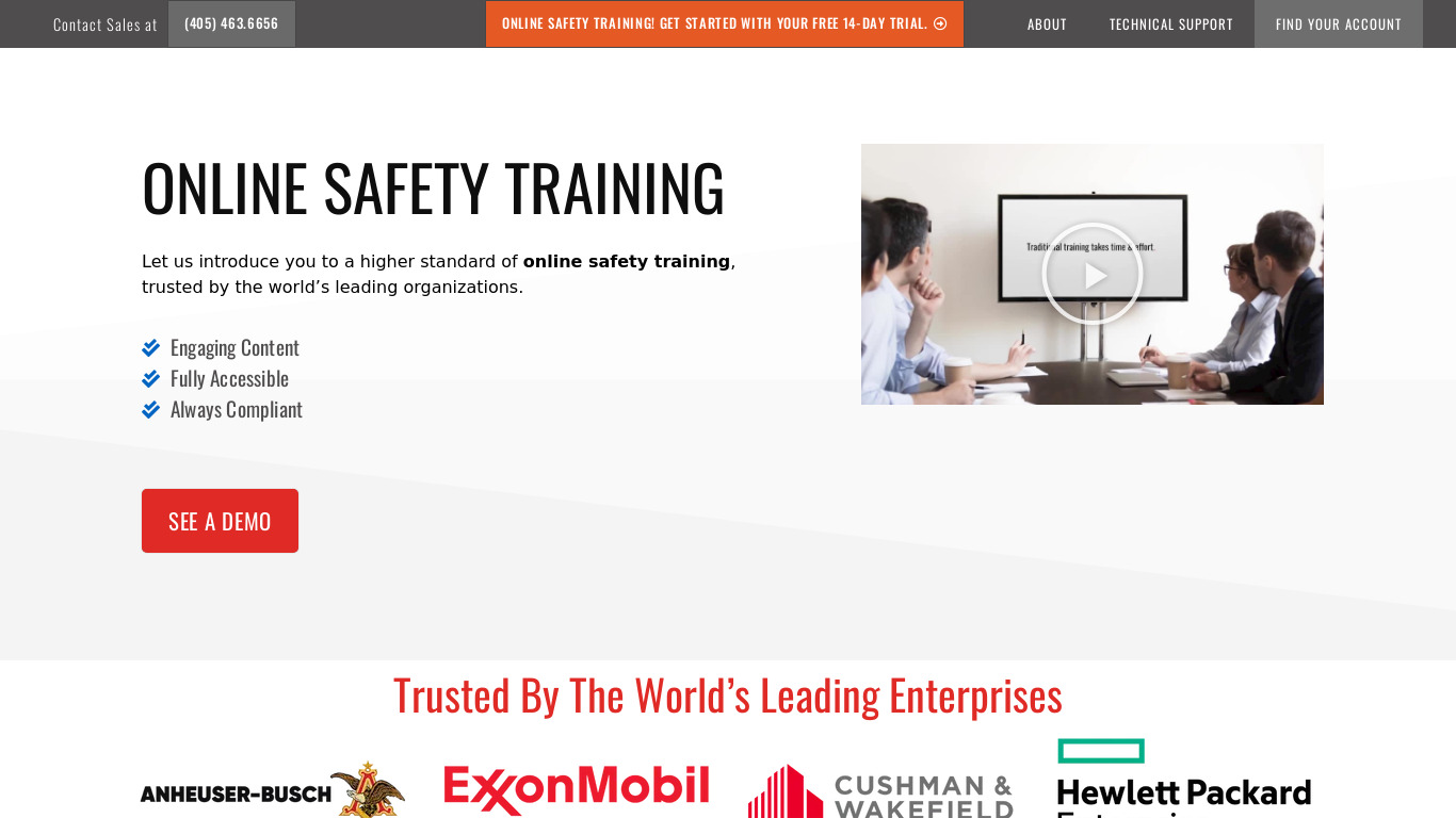 SafetySkills Courses Landing page