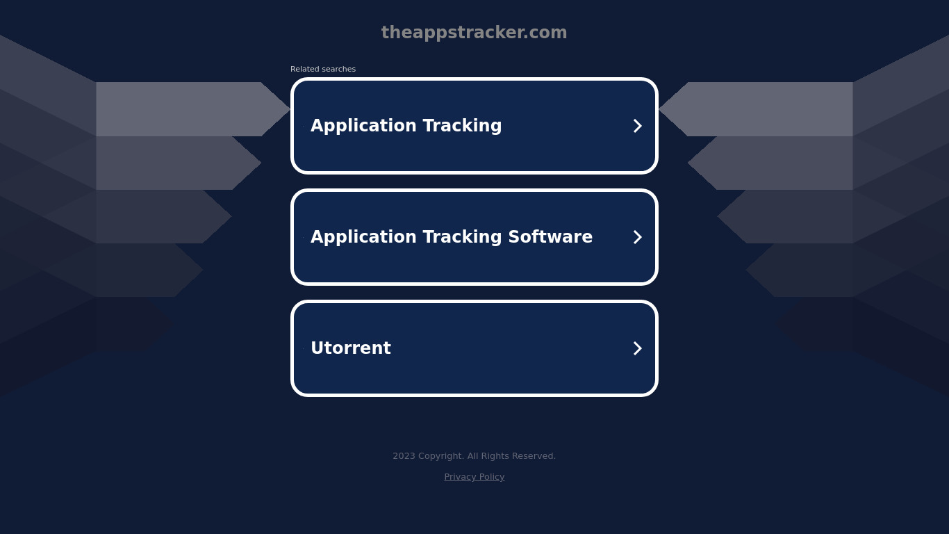 apps tracker Landing page