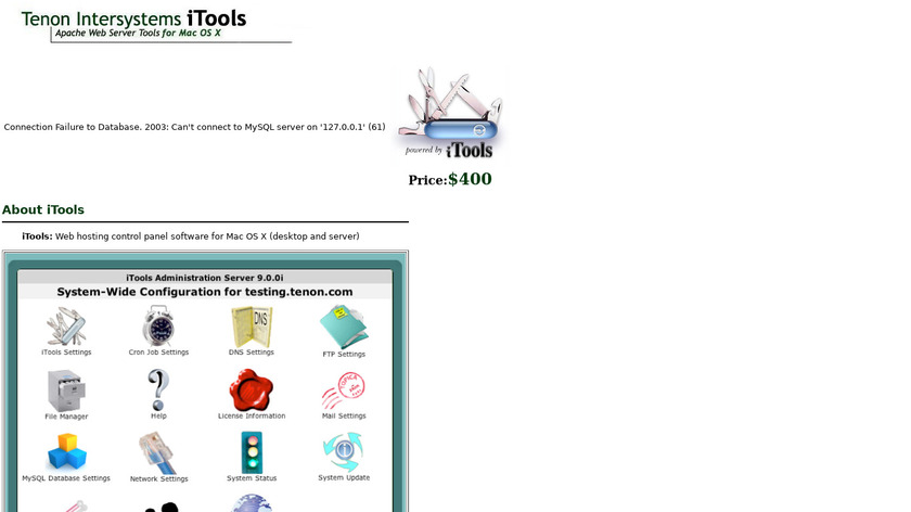 Tenon iTools Landing Page