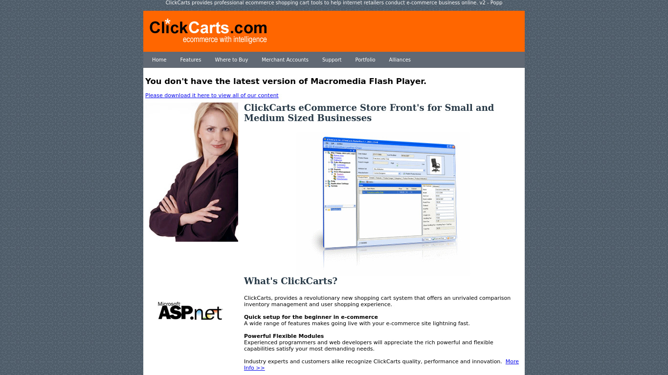 ClickCarts eCommerce Landing page