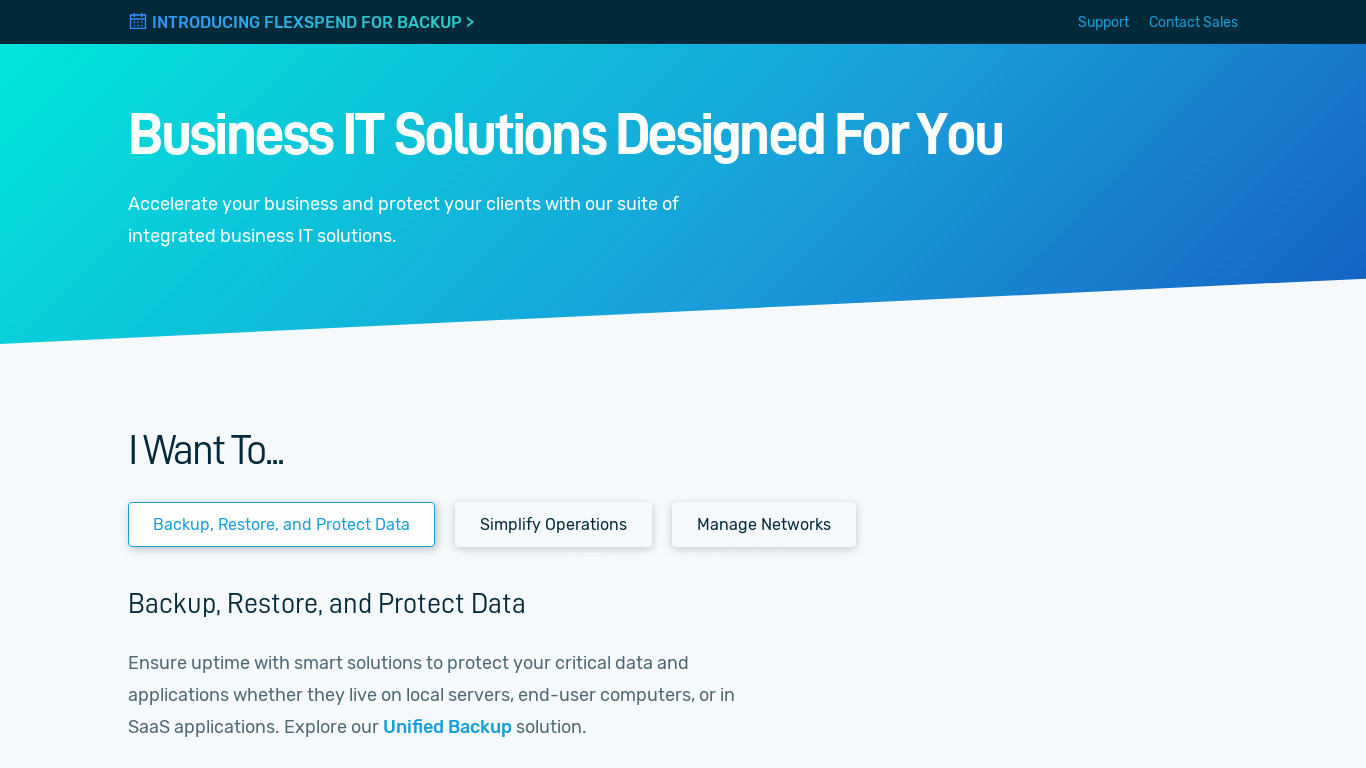 Datto NAS Landing page