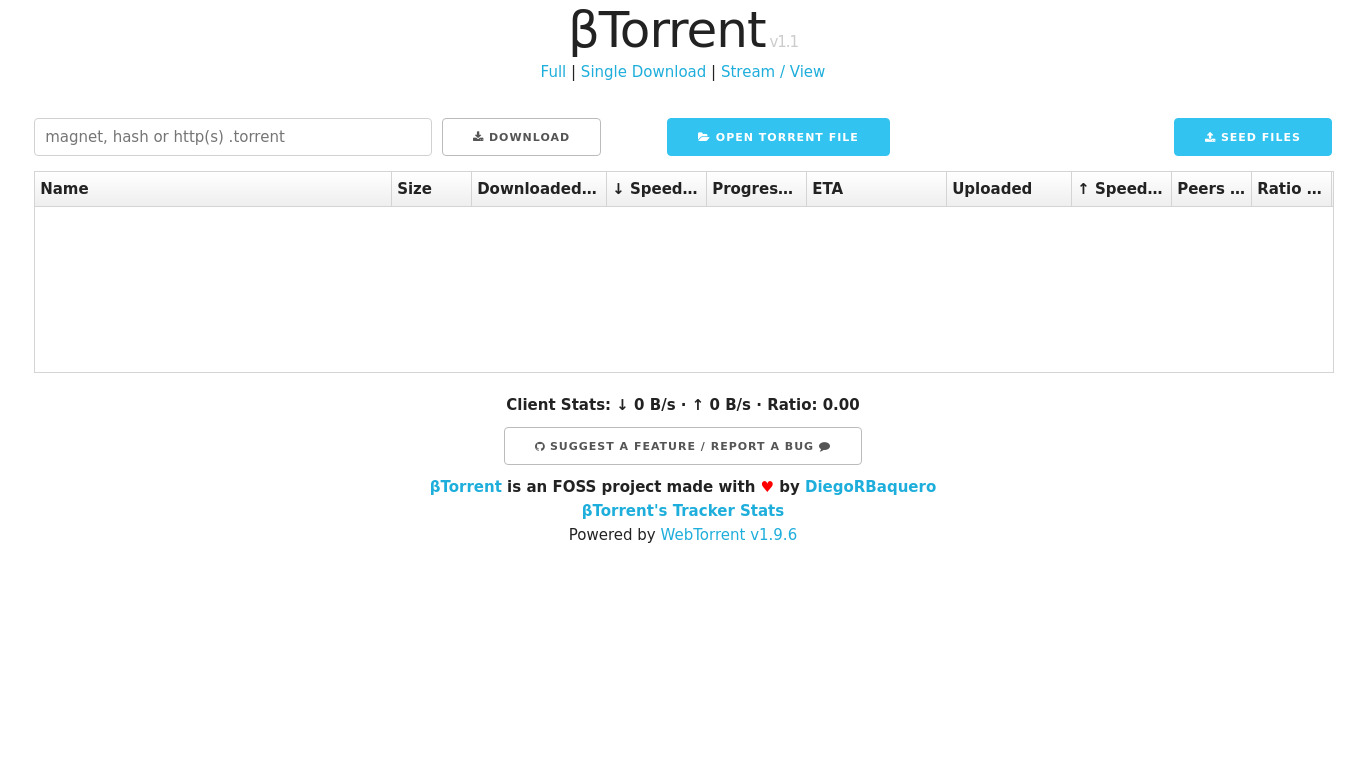 ßTorrent Landing page