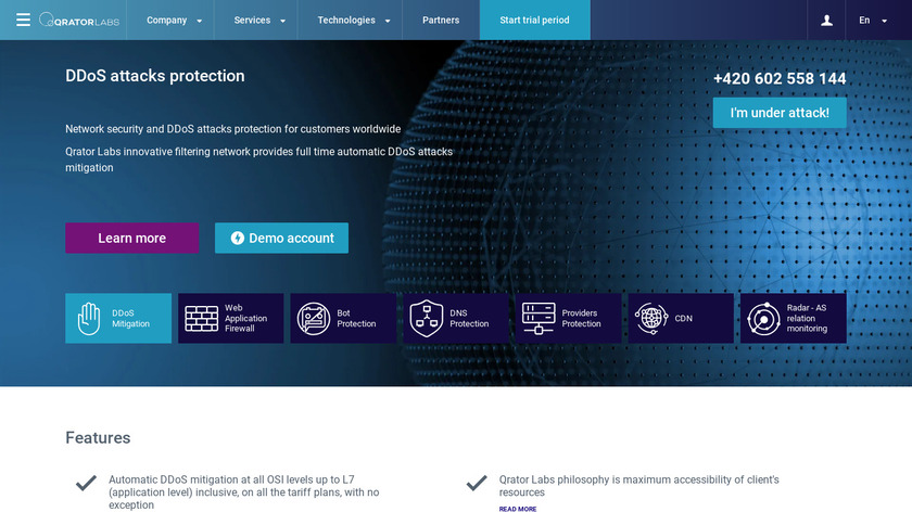 Qrator Labs Landing Page