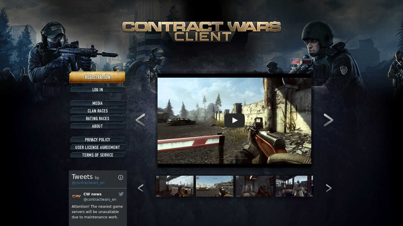 Contract Wars Landing page
