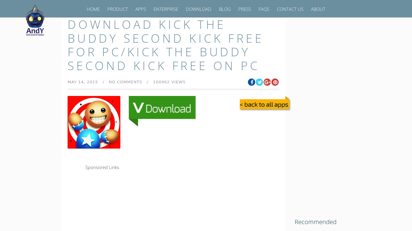 Kick the Buddy: Second Kick Landing page