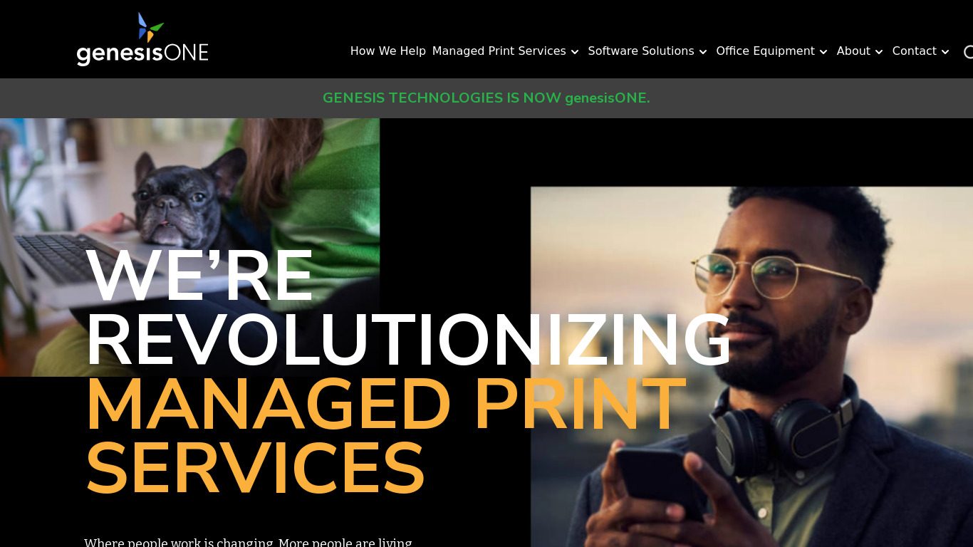 Genesis Technologies Managed Print Services Landing page