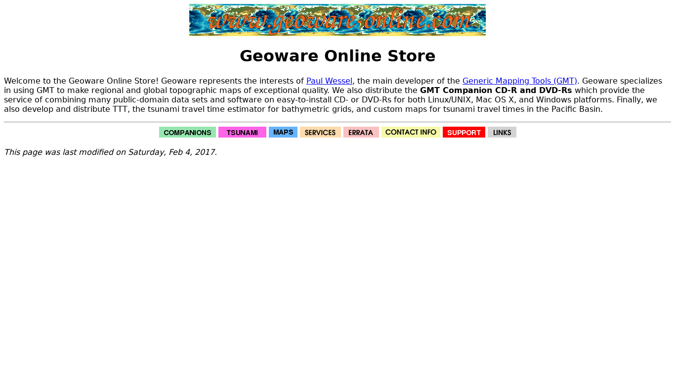 GEOWARE Landing page