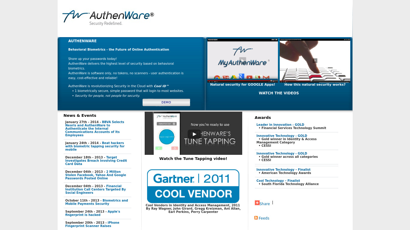 AuthenWare Landing page