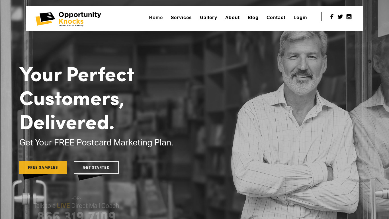 Opportunity Knocks Landing page