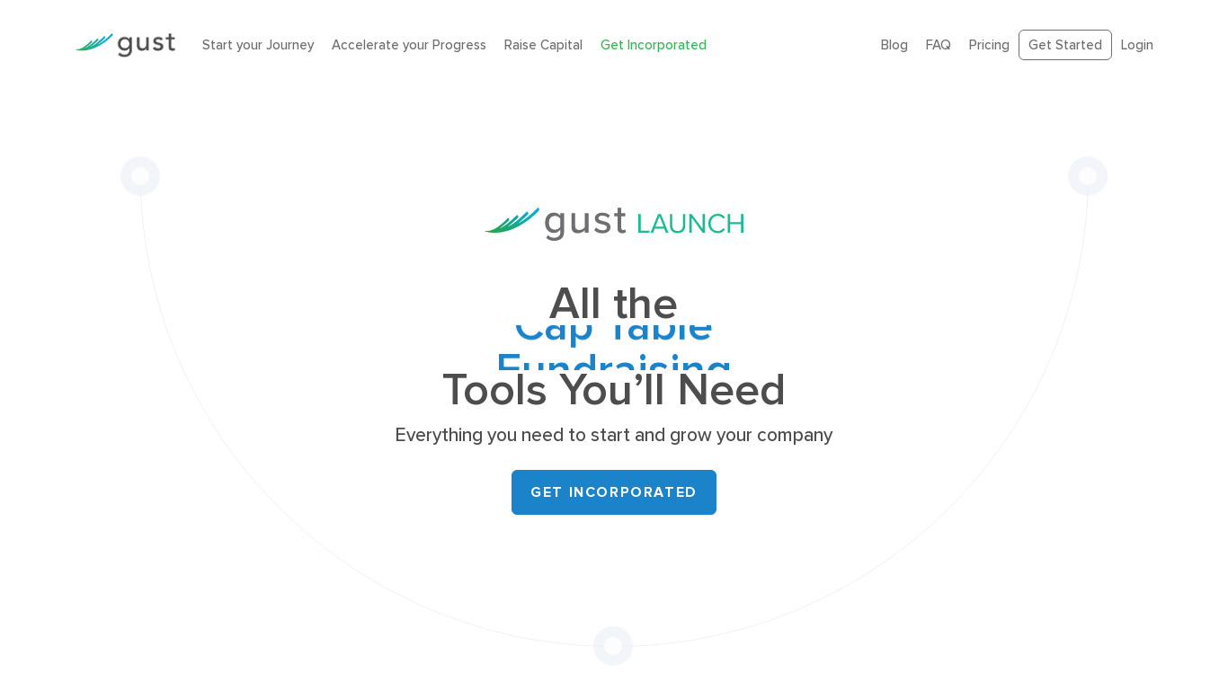 Gust Launch Landing page