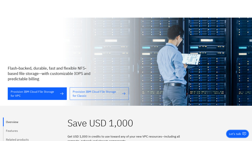 IBM Cloud File Storage Landing Page