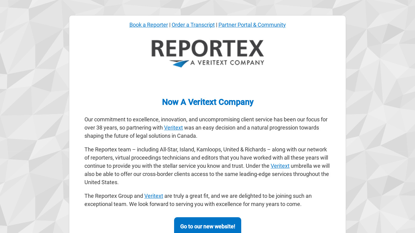 Reportex Landing page