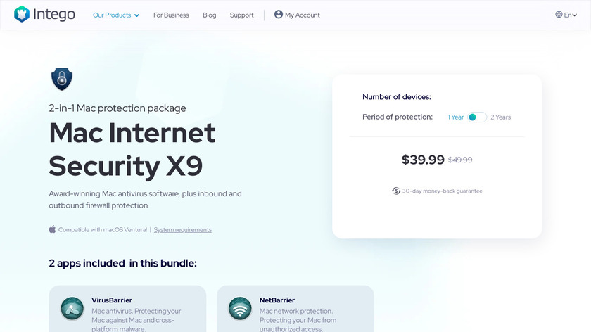 Mac Internet Security X9 Landing Page