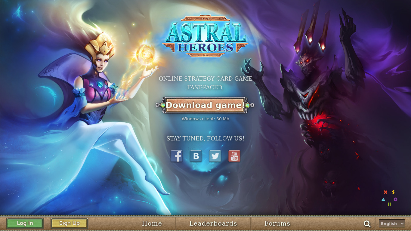 Astral Heroes Landing page