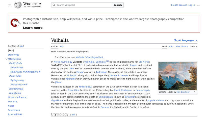 Valhalla Landing Page