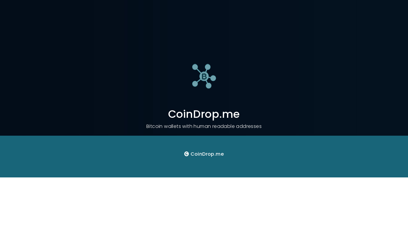 Coindrop.me Landing page