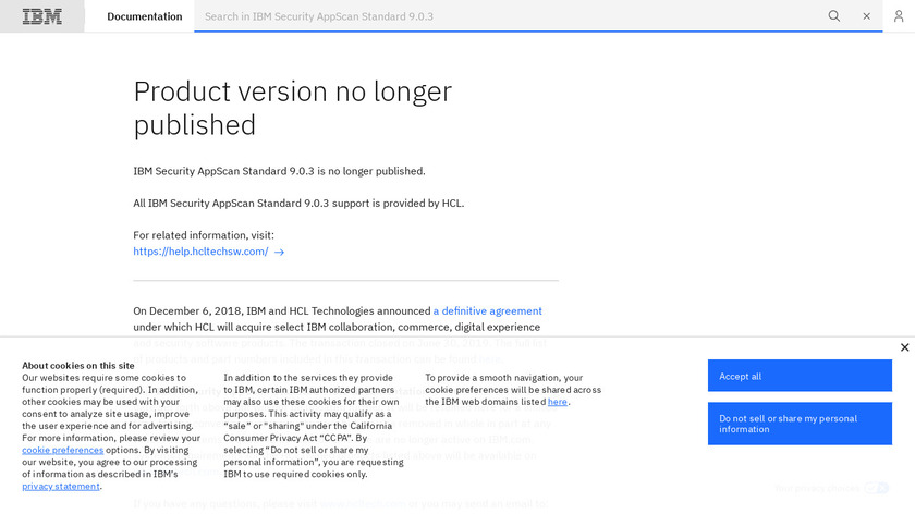 Appscan standard Landing Page