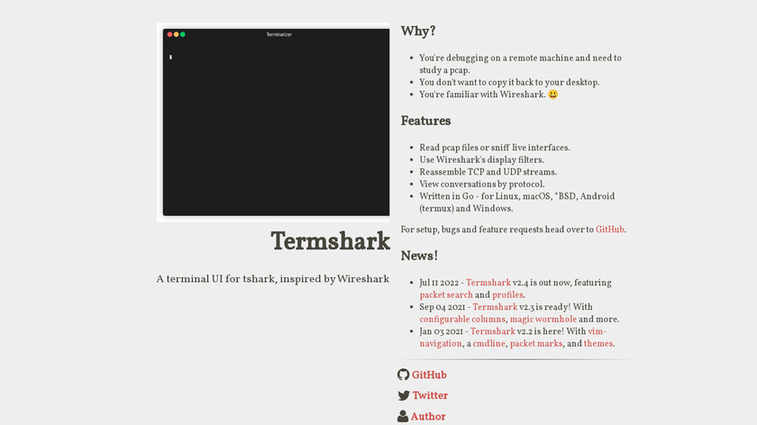 Termshark Landing Page