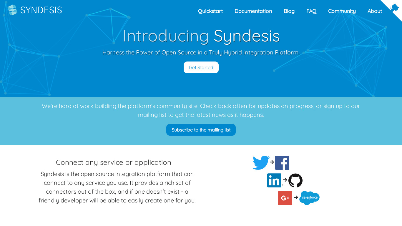 Syndesis Landing page