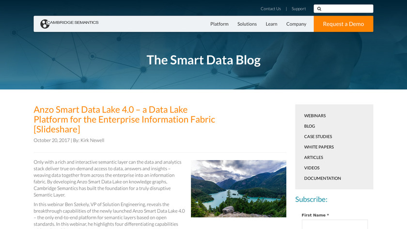 Anzo Smart Data Lake Landing Page