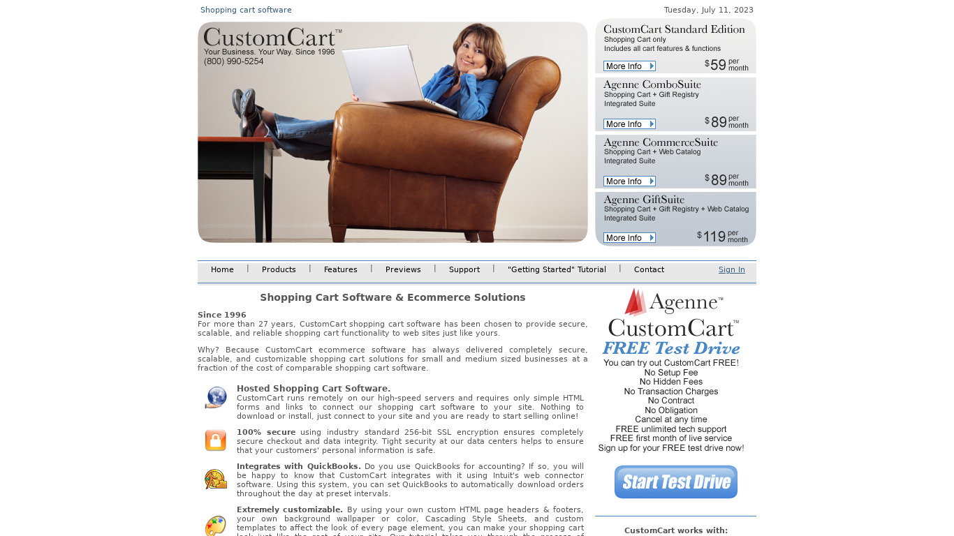 CustomCart Landing page