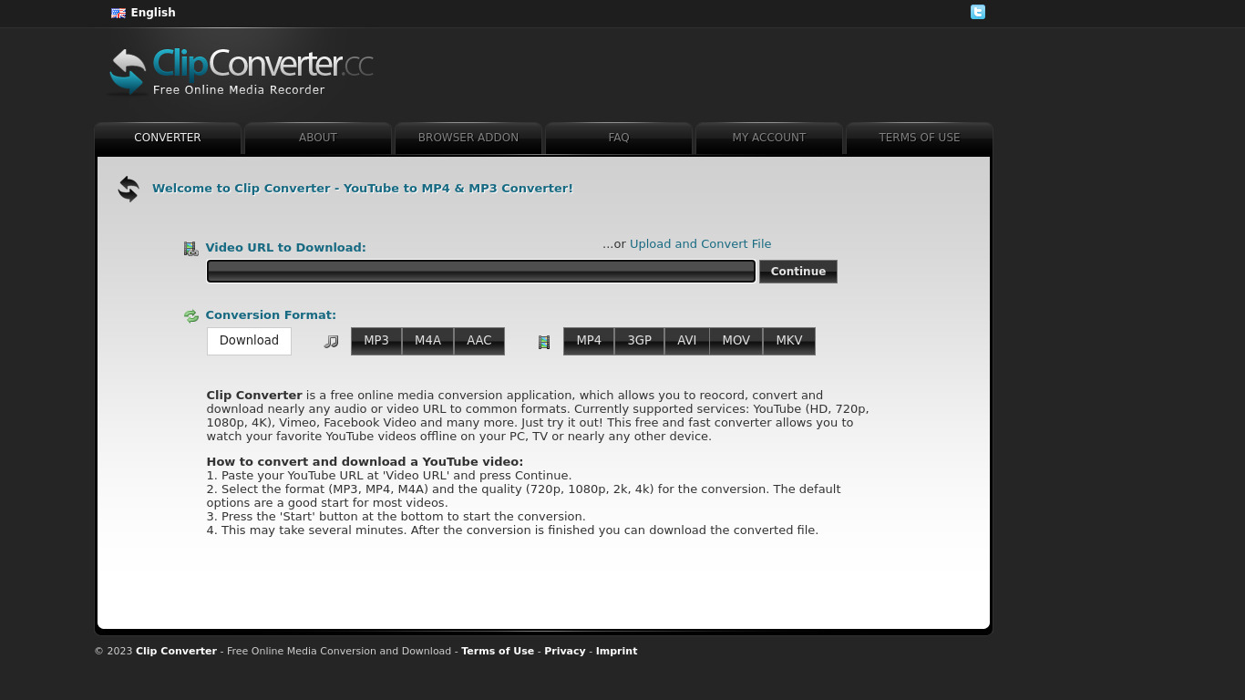 ClipConverter.cc Landing page