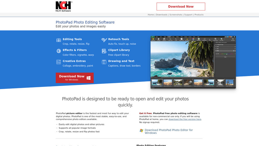 PhotoPad Photo Editor Landing Page