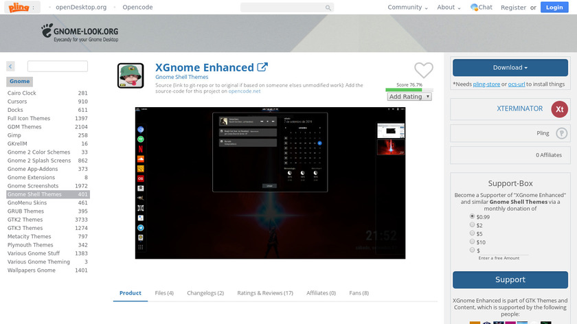 gnome-look.org XGnome Enhanced Landing Page