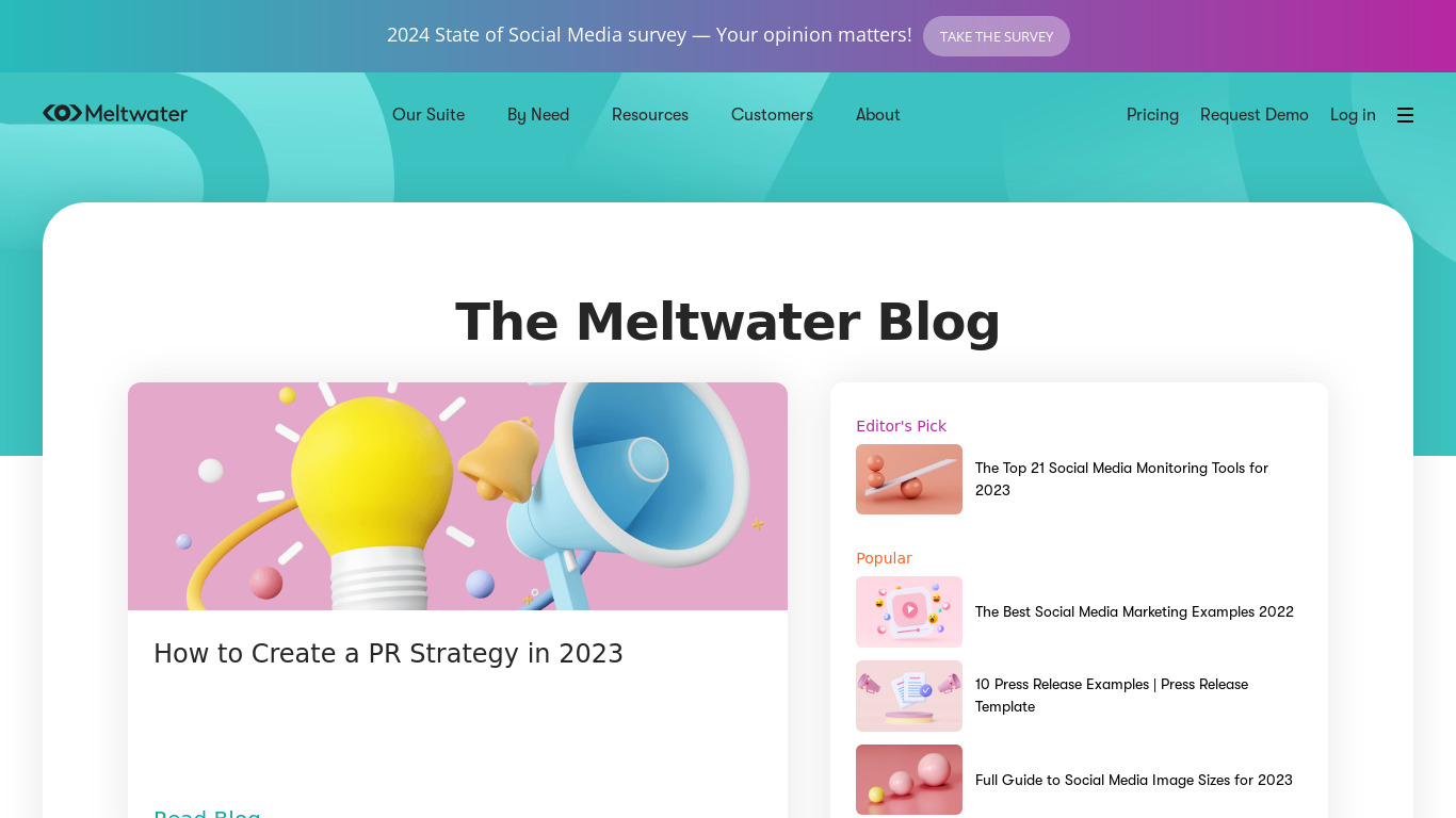 Meltwater Buzz Landing page