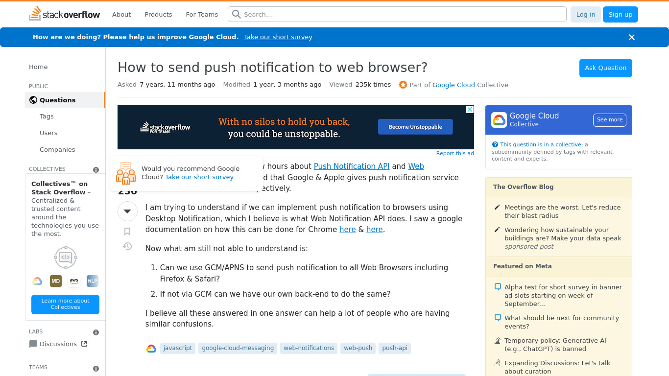 Push Notification-Browser &App Landing page
