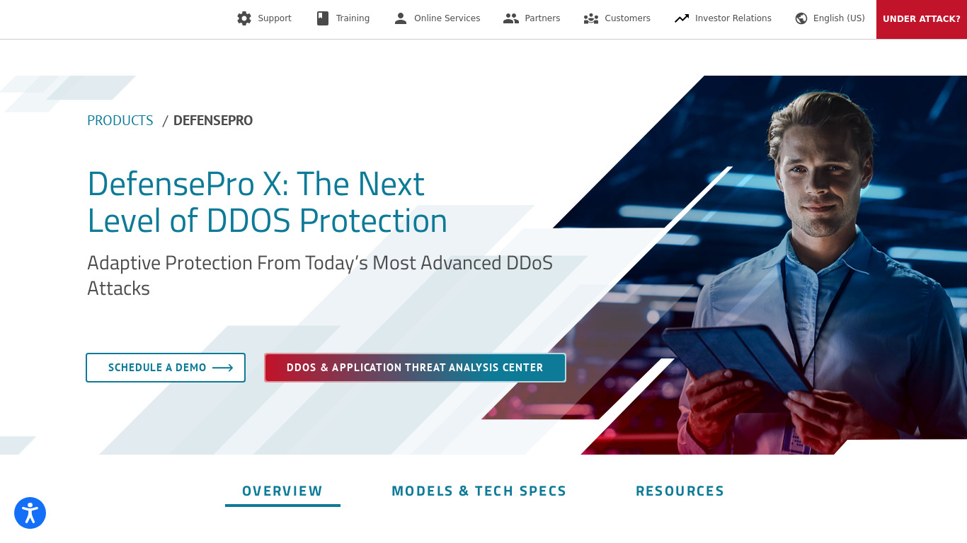 Radware DefensePro DDoS Protection Landing page