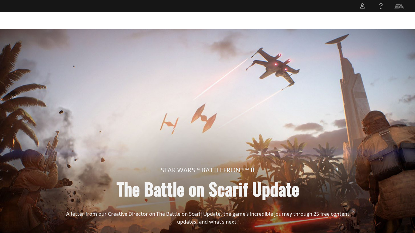 Star Wars: Battlefront 2 Landing page