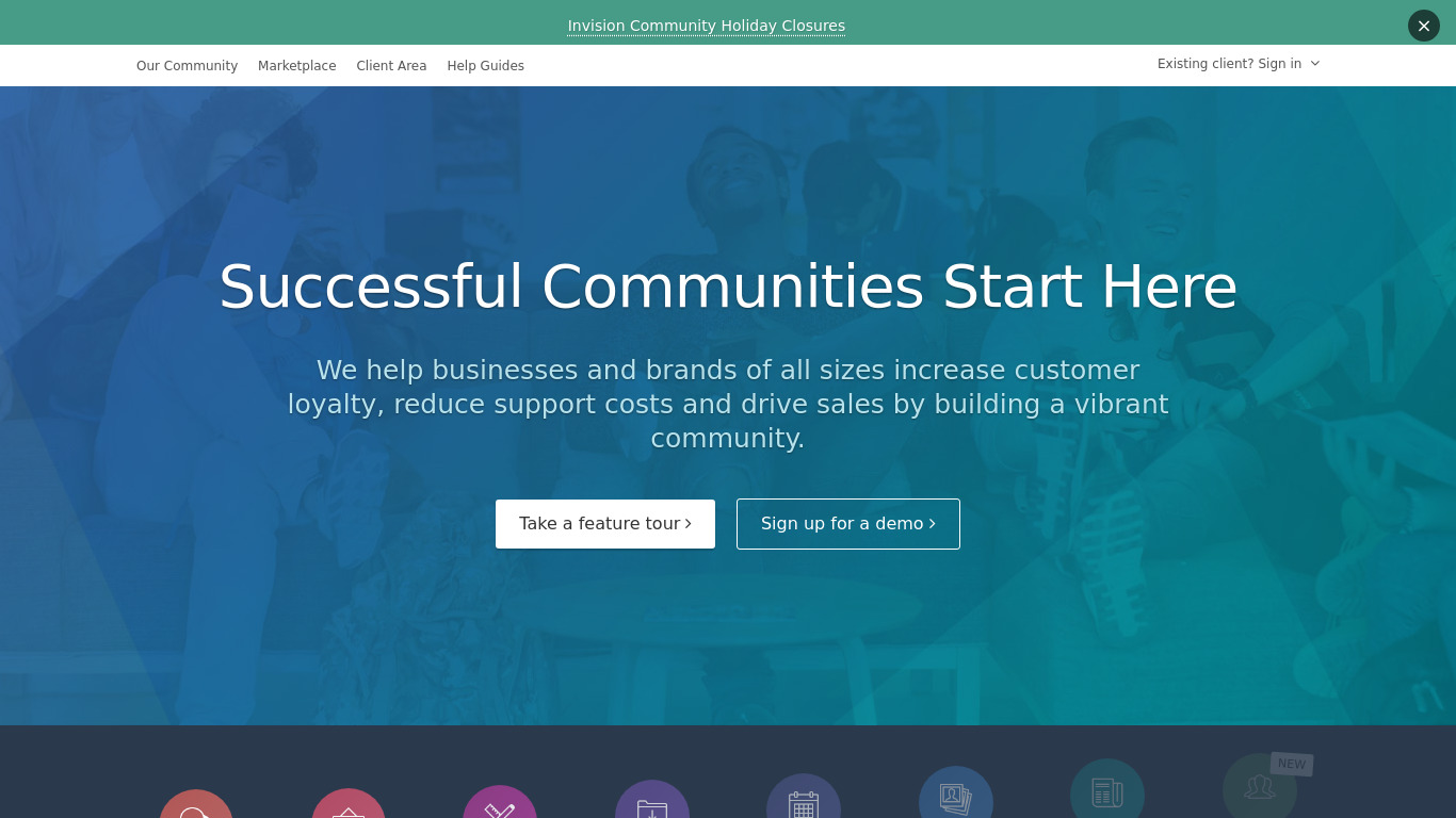 Invision Community Landing page