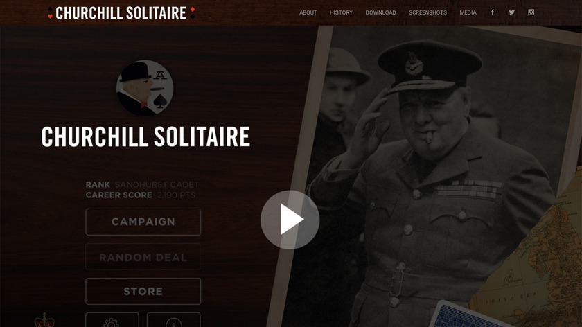 Churchill Solitaire Landing Page