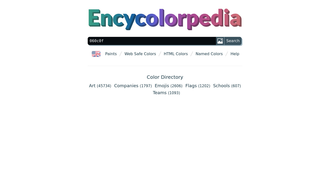 Encycolorpedia Landing page